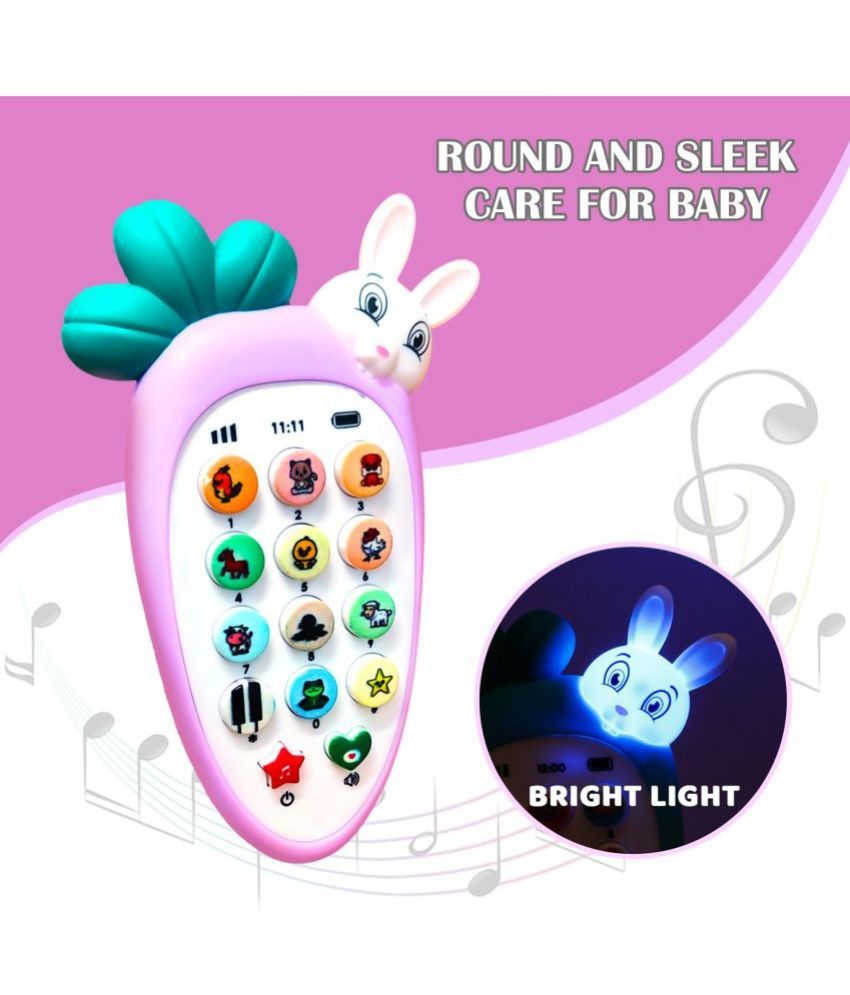     			TOY DEKHO Carrot Tunes MELODY PHONE for kids Musical Mobile Phone For Kids with Animal Sound,Dialer Sound,Ringtones,Lights, Baterry operated,Best Birthday Gift For 3+ Years.