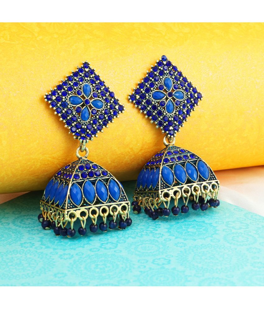     			Thrillz Blue Jhumki Earrings ( Pack of 1 )