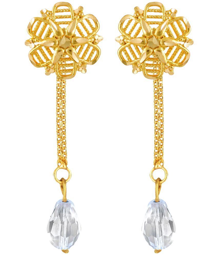     			Vighnaharta Golden Drop Earrings ( Pack of 1 )