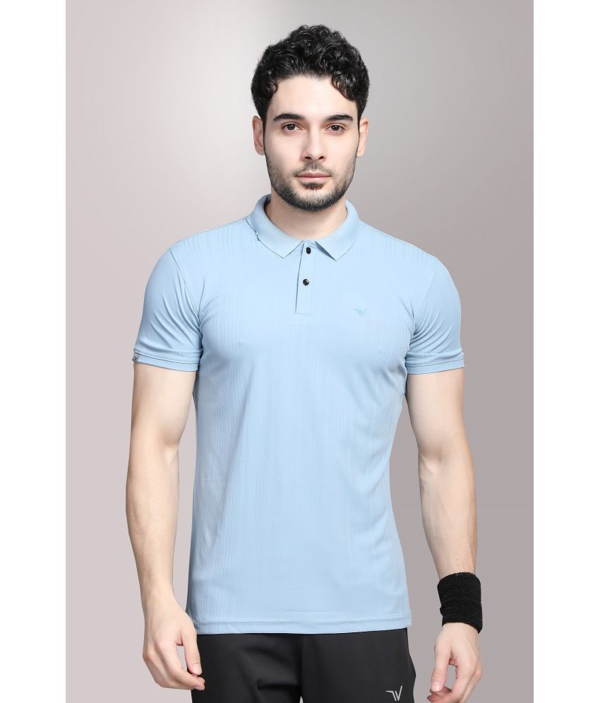     			WEWOK Polyester Regular Fit Solid Half Sleeves Men's Polo T Shirt - Sky Blue ( Pack of 1 )