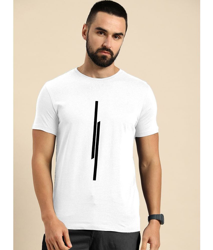     			happy khajana Polyester Regular Fit Printed Half Sleeves Men's T-Shirt - White ( Pack of 1 )