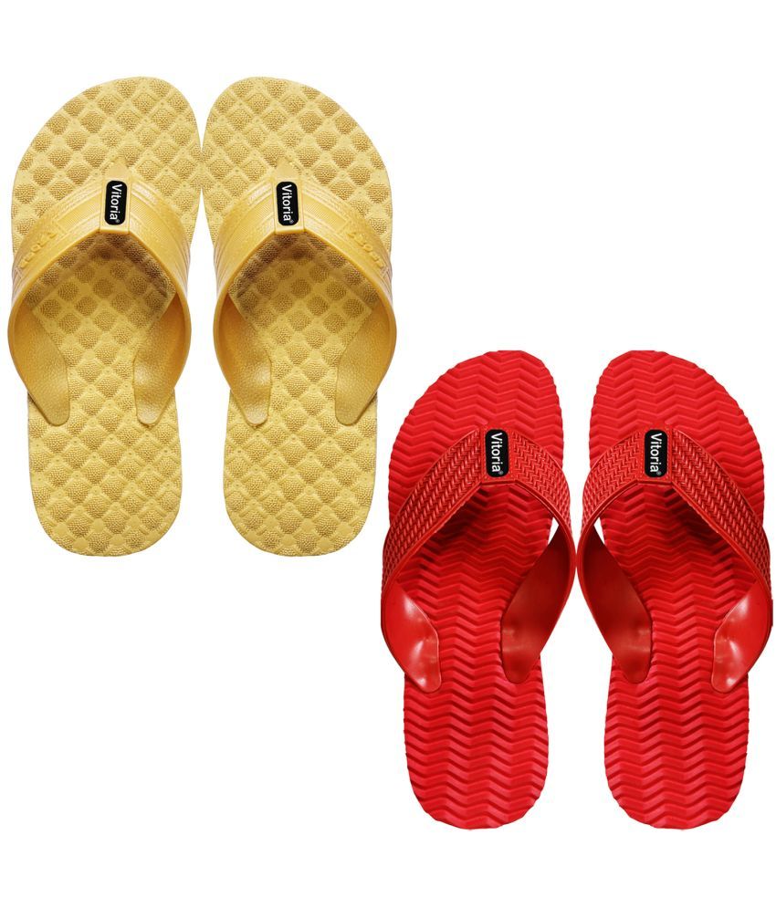     			vitoria Yellow Men's Thong Flip Flop