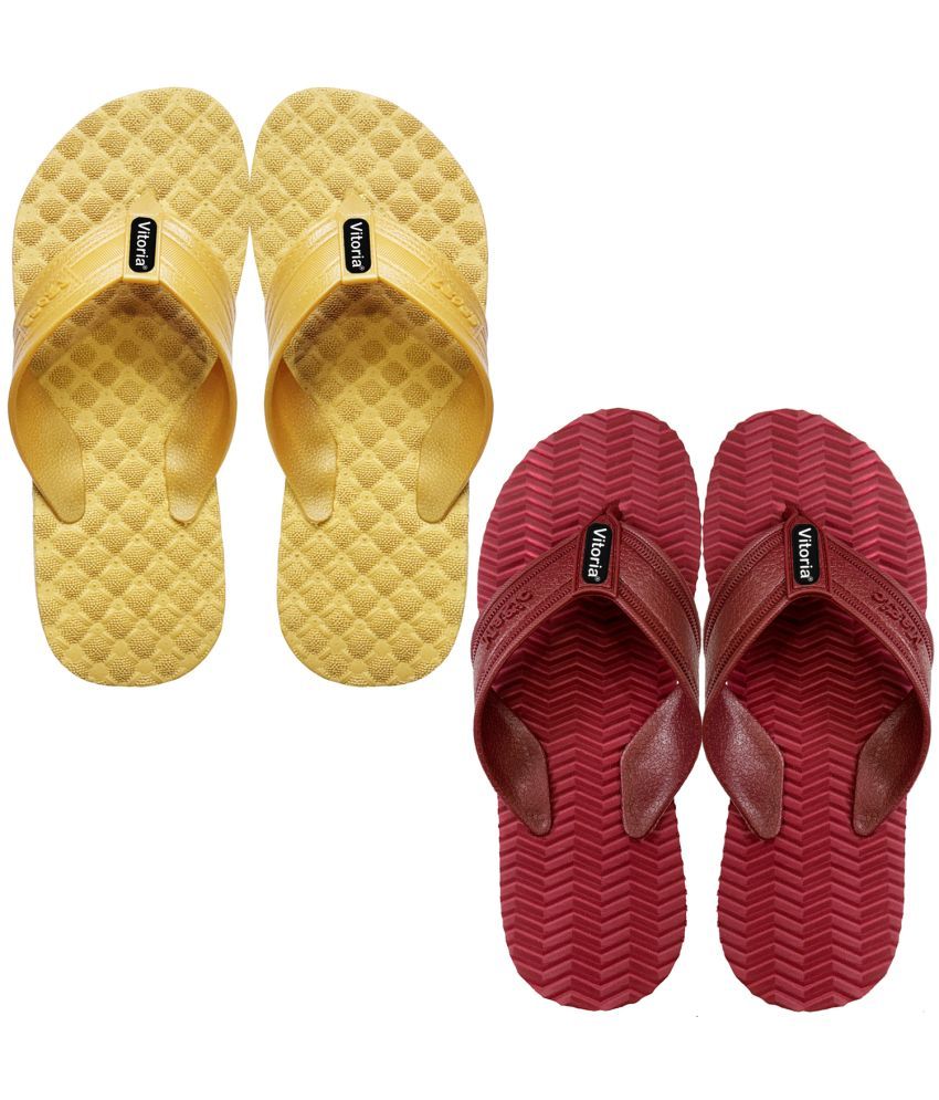     			vitoria Yellow Men's Thong Flip Flop