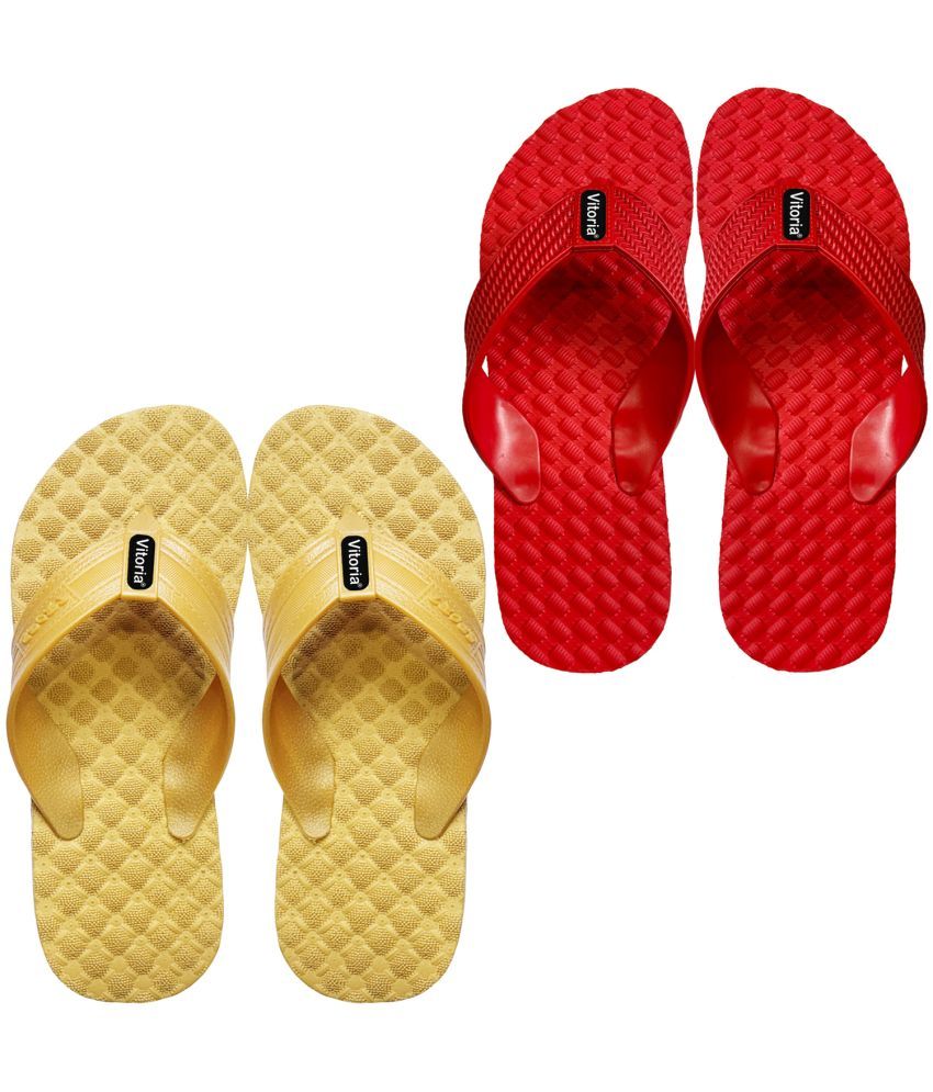     			vitoria Yellow Men's Thong Flip Flop