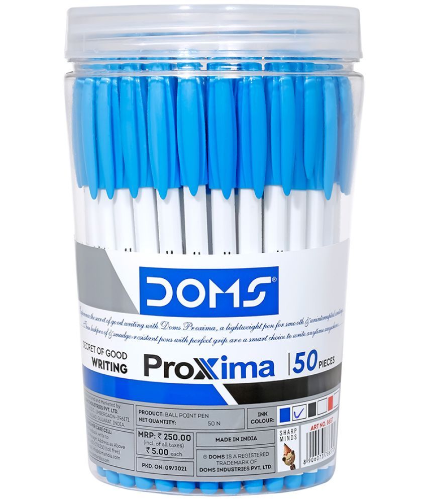     			Doms Proxima Ball Pen Blue Jar Of 50 Pens