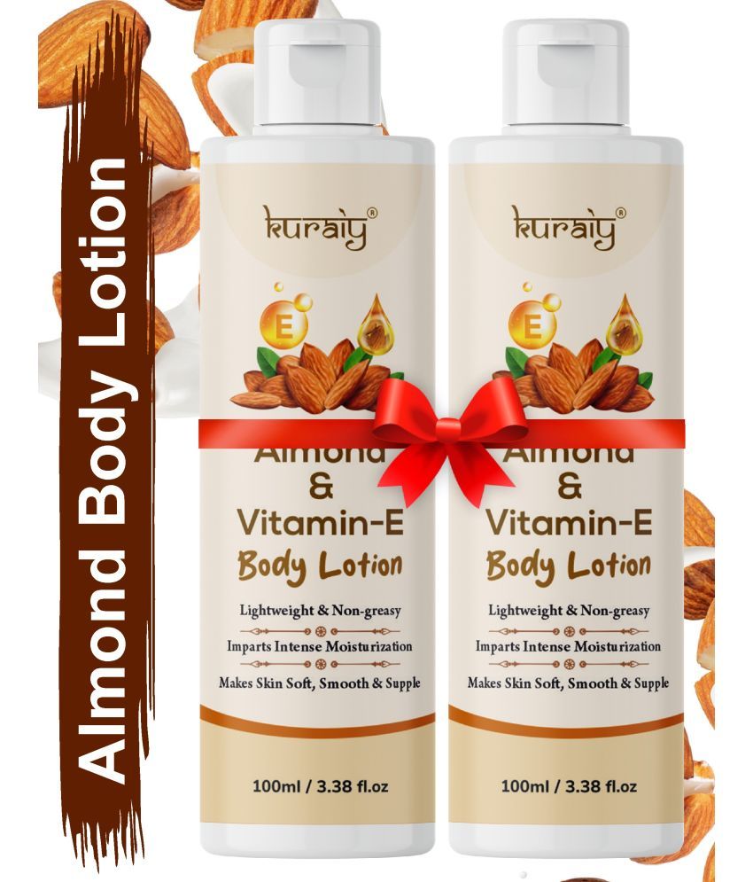     			KURAIY Body Lotion skin whitening Moisturizing Almond Body Lotion skin Lotion Pack Of 3