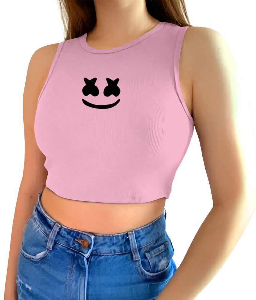     			fashion and youth Pink Cotton Blend Women's Crop Top ( Pack of 1 )