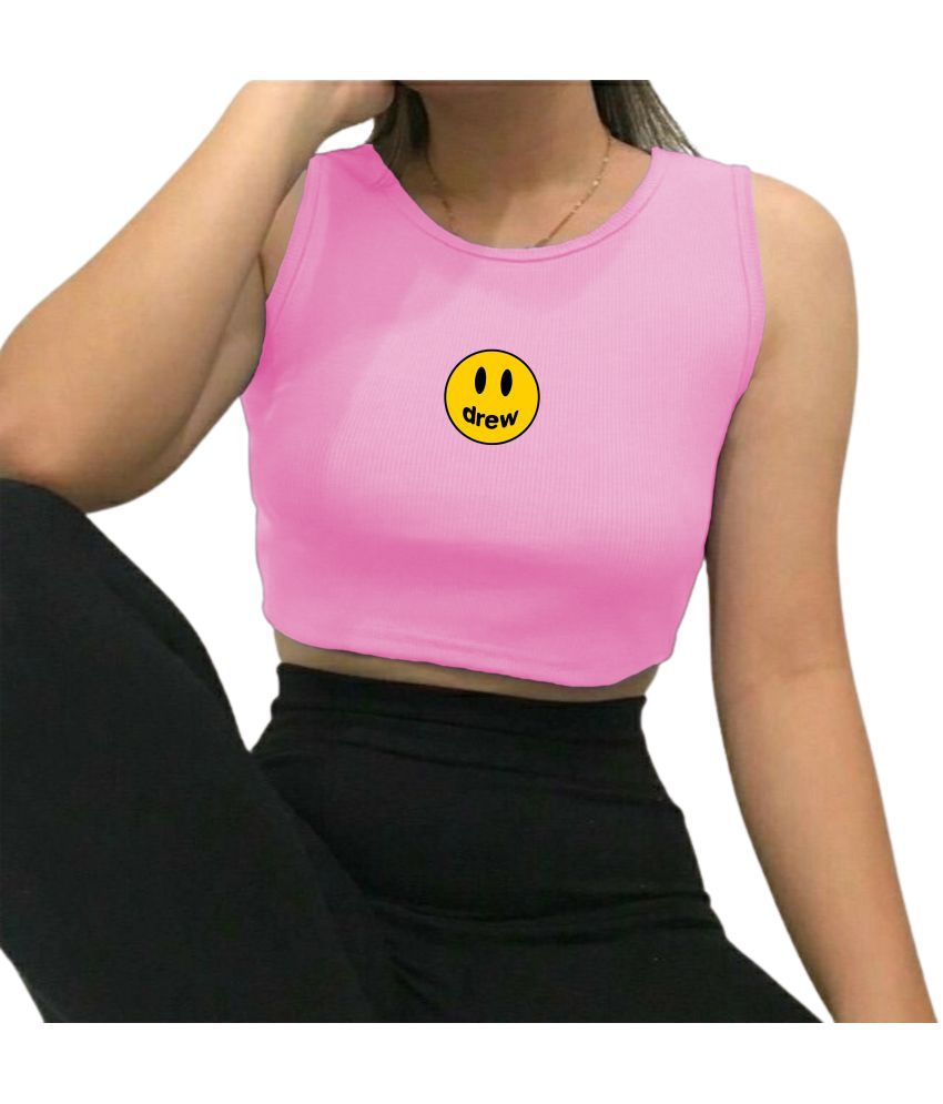     			fashion and youth Pink Cotton Blend Women's Crop Top ( Pack of 1 )