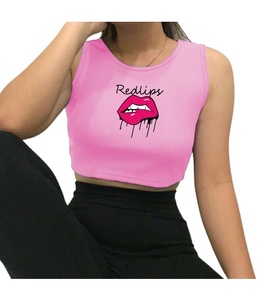     			fashion and youth Pink Cotton Blend Women's Crop Top ( Pack of 1 )