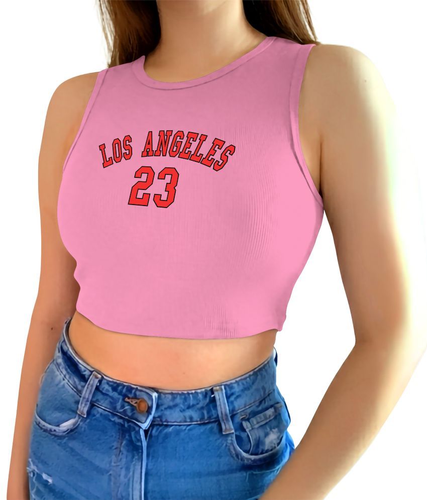     			fashion and youth Pink Cotton Blend Women's Crop Top ( Pack of 1 )