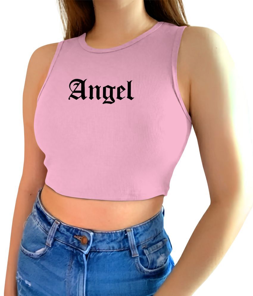     			fashion and youth Pink Cotton Blend Women's Crop Top ( Pack of 1 )