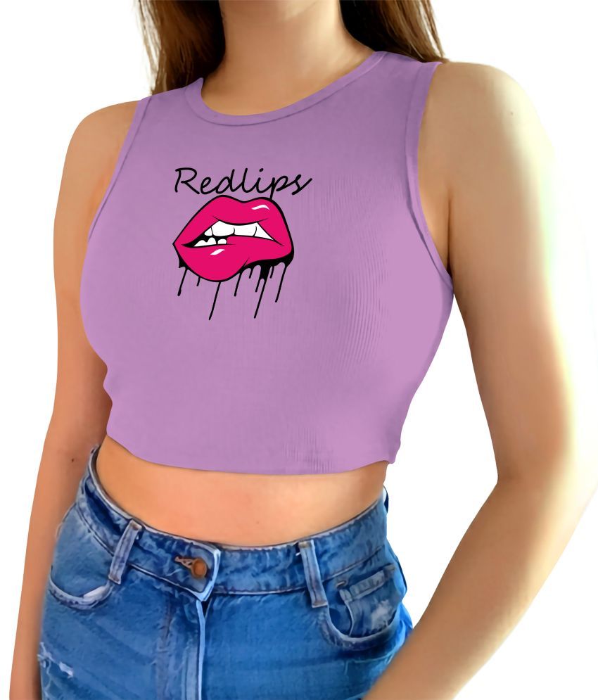     			fashion and youth Purple Cotton Blend Women's Crop Top ( Pack of 1 )