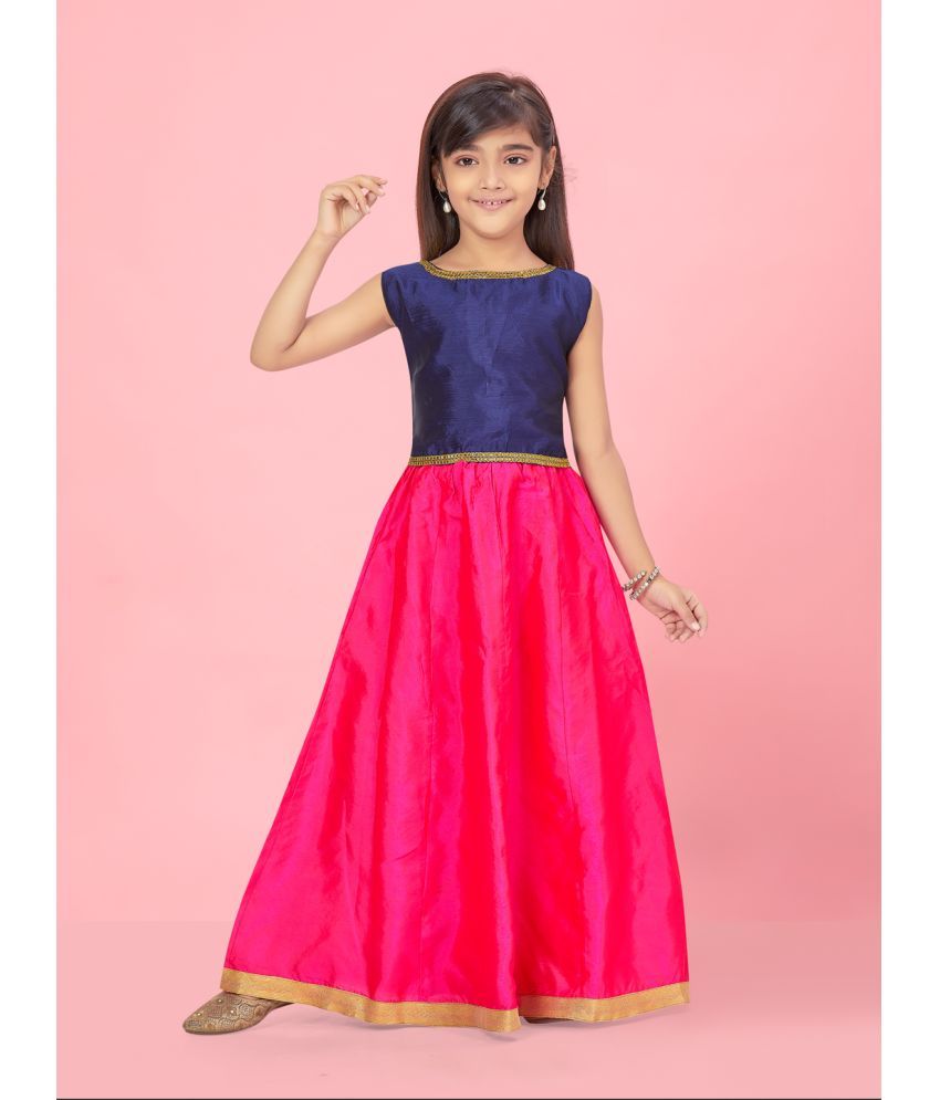     			Aarika Silk Lehenga Choli Set For Girls ( Pack of 1 , Navy Blue )