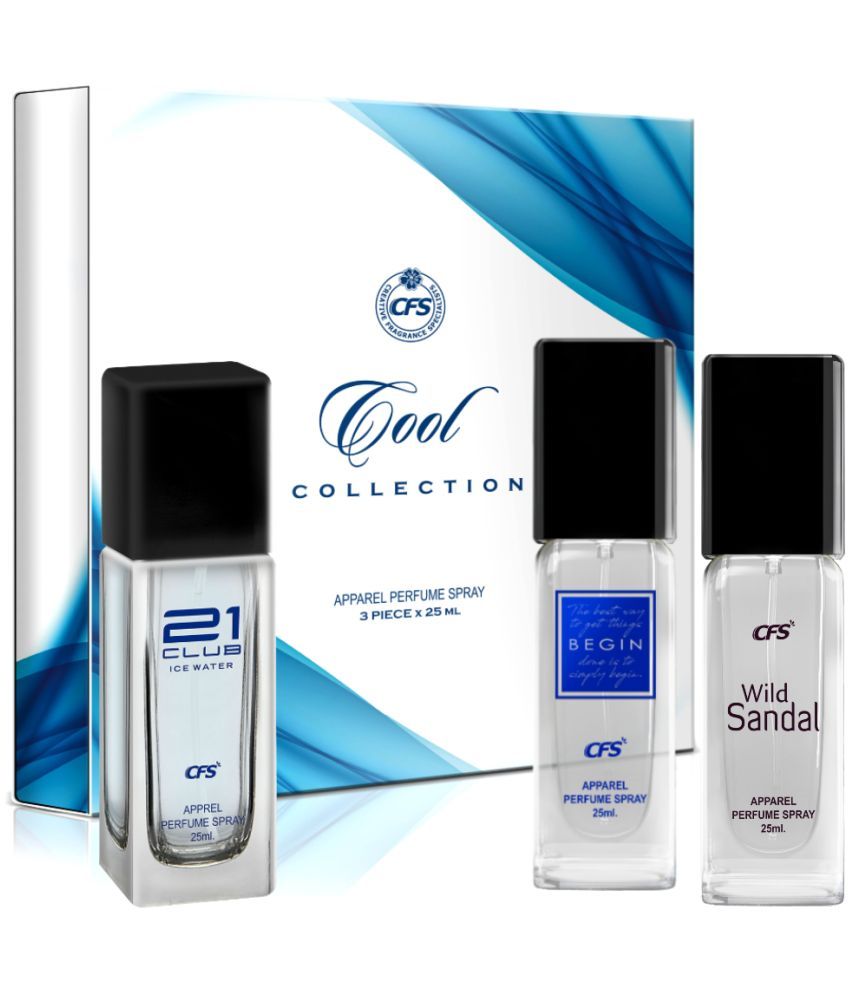     			CFS Cool Collection Unisex Perfume Gift Set Ice Water, Begin Blue, Wild Sandal 25ml Each