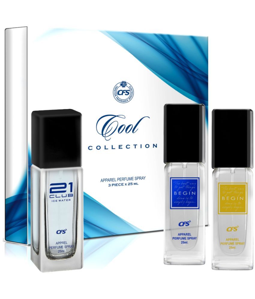     			CFS Cool Collection Unisex Perfume Gift Set Ice Water, Begin Blue, Begin Gold 25ml Each