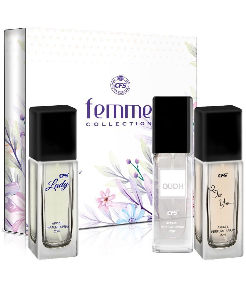     			CFS Femme Collection Unisex Perfume Gift Set For You, Lady, Oudh White 25ml Each