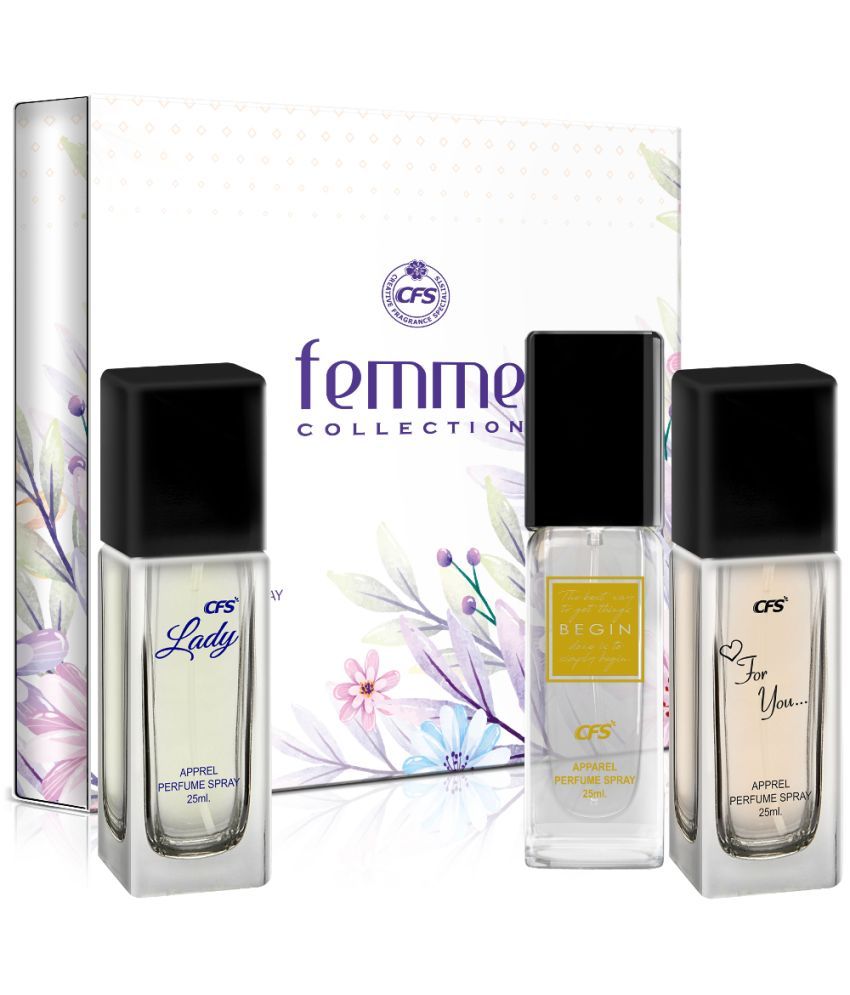     			CFS Femme Collection Unisex Perfume Gift Set For You, Lady, Begin Gold 25ml Each