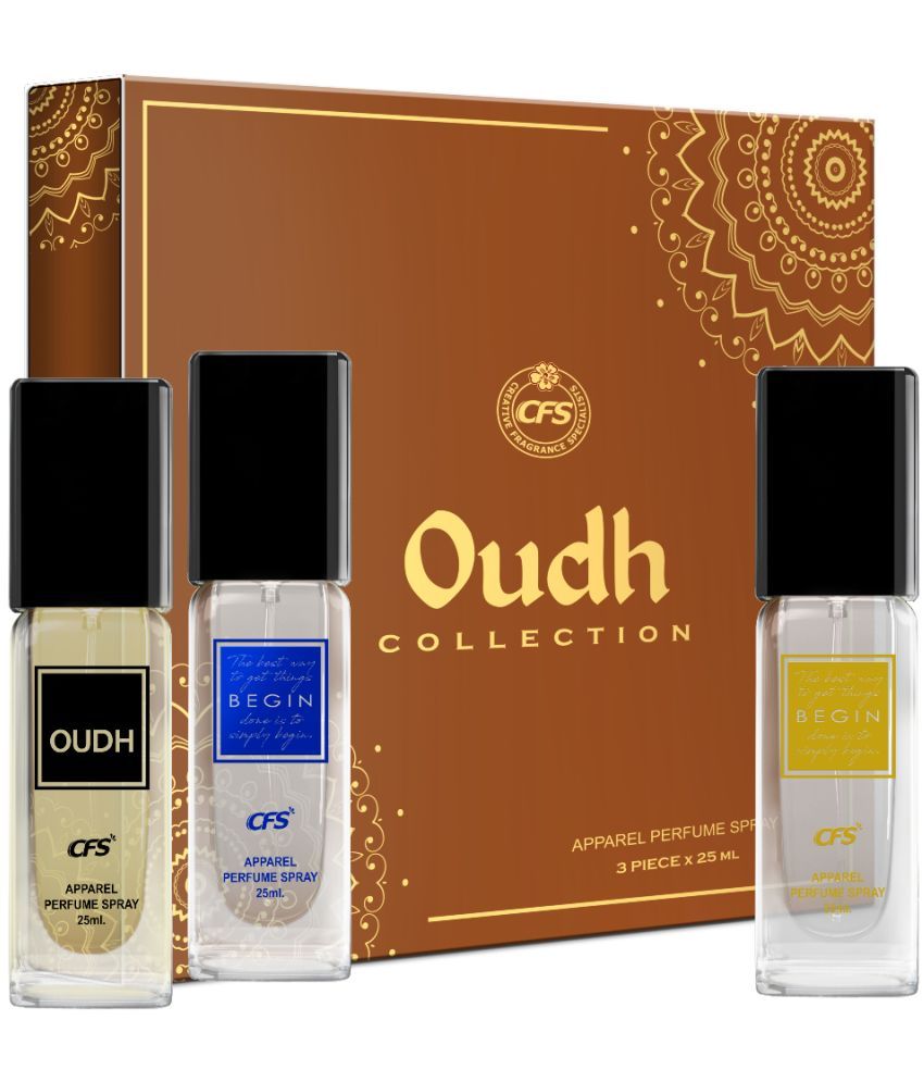     			CFS Oudh Collection Unisex Perfume Gift Set Oudh Black, Begin Blue, Begin Gold 25ml Each