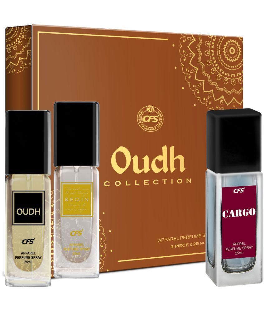     			CFS Oudh Collection Unisex Perfume Gift Set Oudh Black, Begin Gold, Cargo Blue 25ml Each