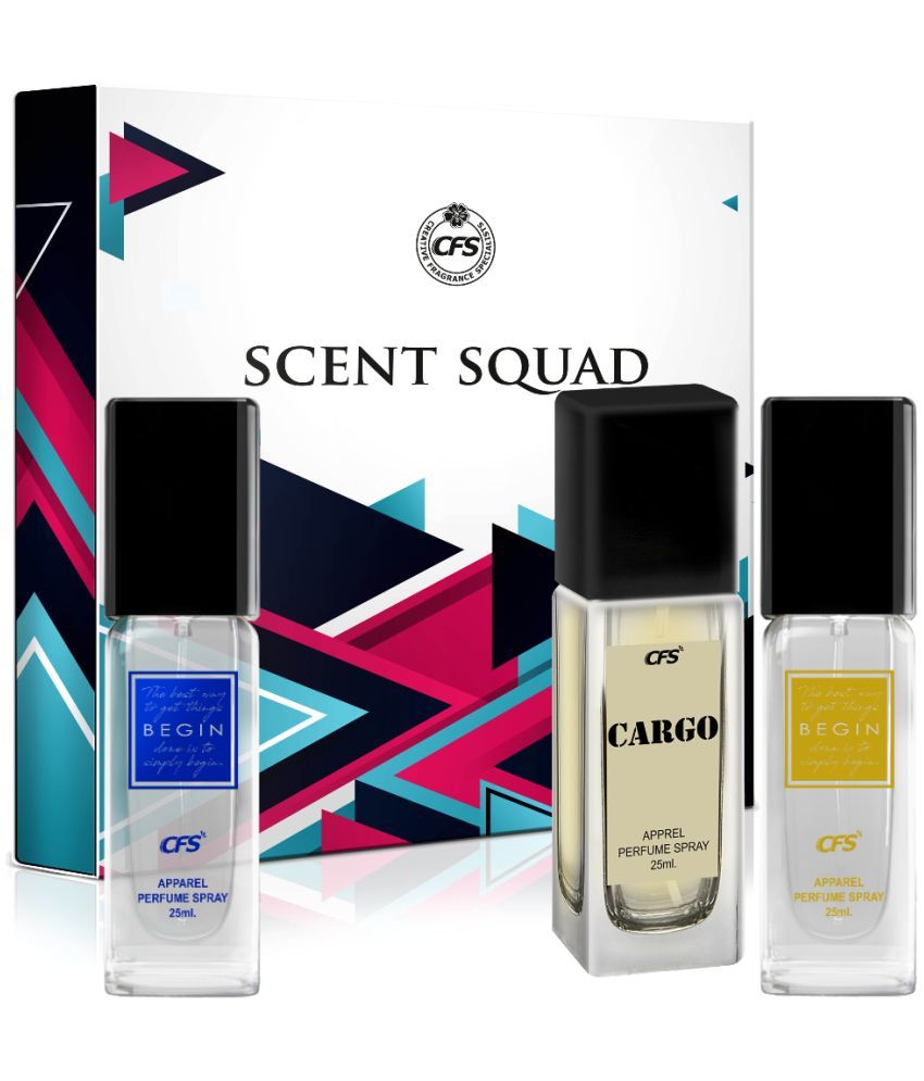     			CFS Scent Squad Unisex Perfume Gift Set Begin Blue, Begin Gold, Cargo Khakhi 25ml Each