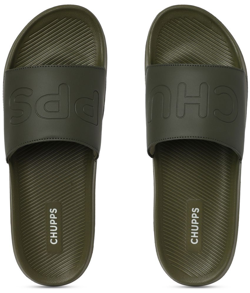     			CHUPPS Olive Men's Slide Flip Flop