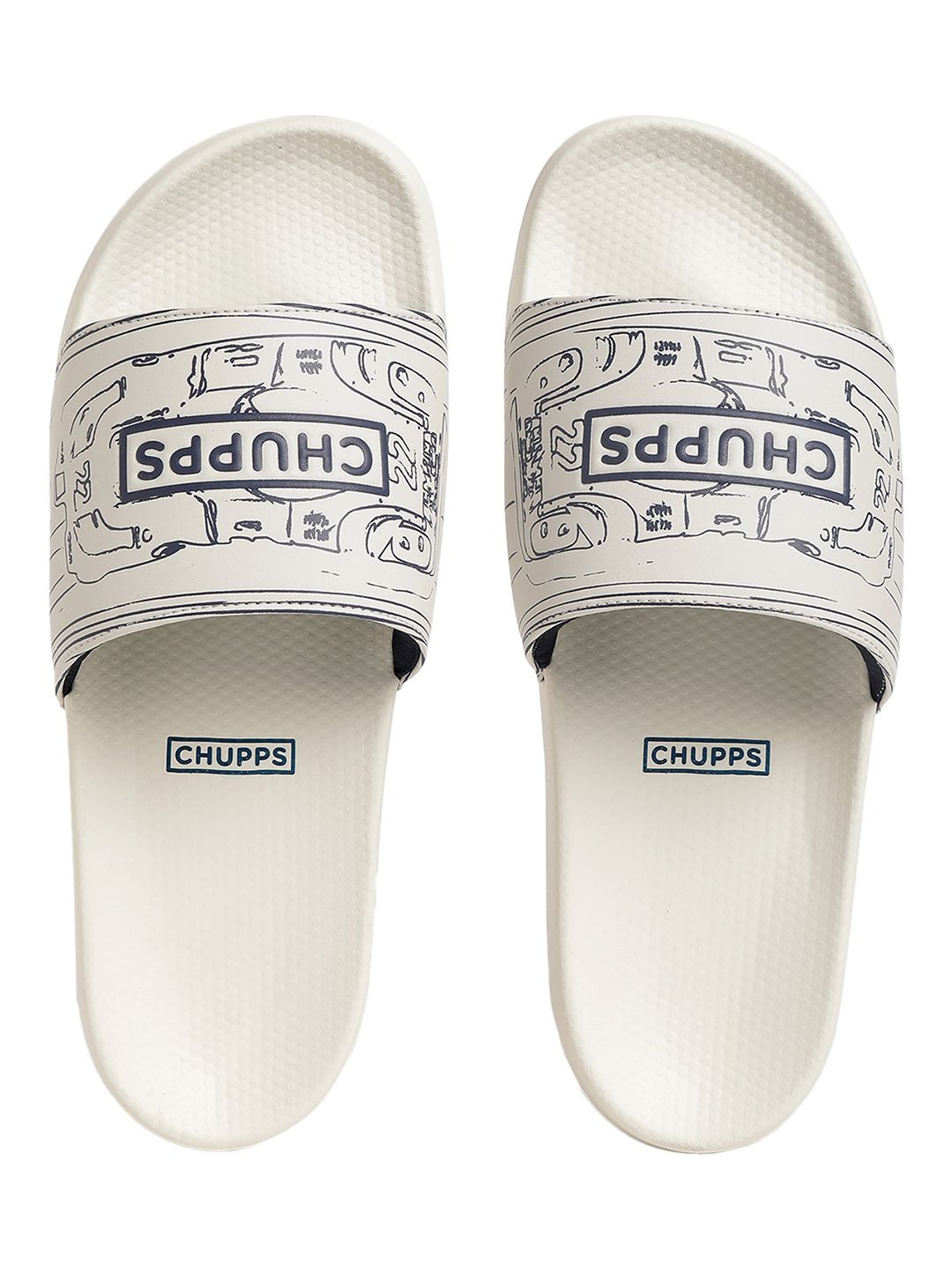     			CHUPPS White Men's Slide Flip Flop