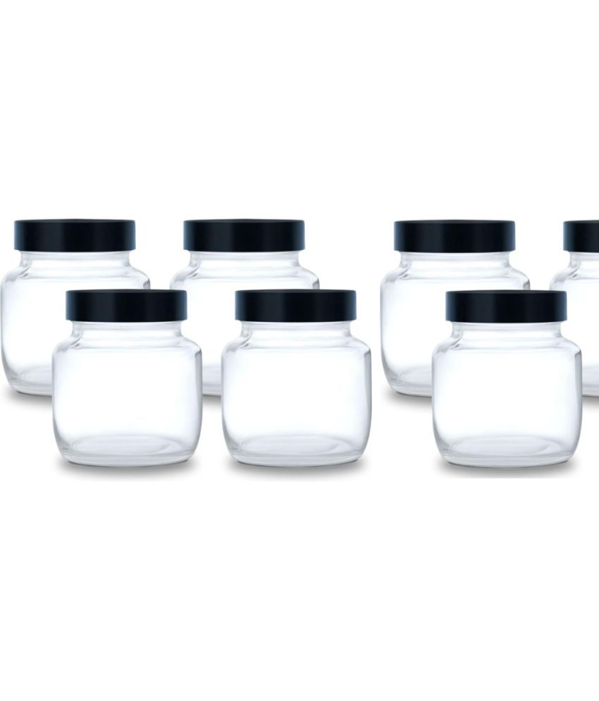     			CROCO JAR Glass Black Spice Container ( Set of 4 )