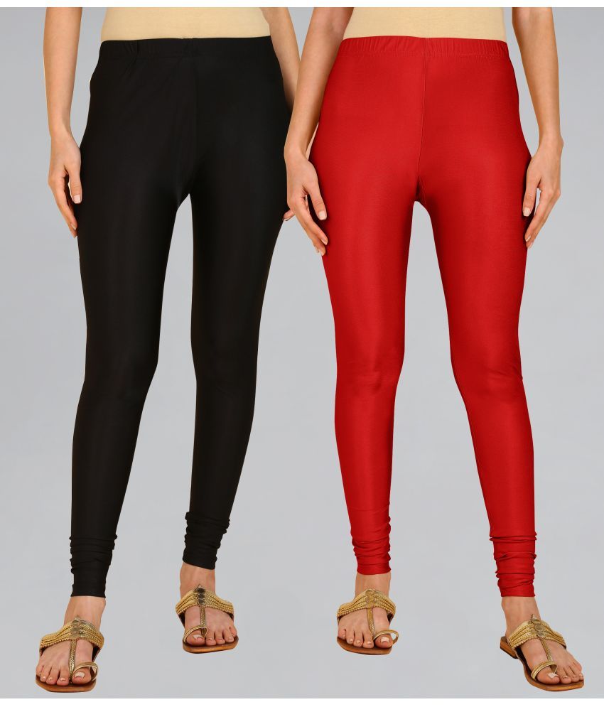     			Colorscube - Black,Red Lycra Women's Churidar ( Pack of 2 )