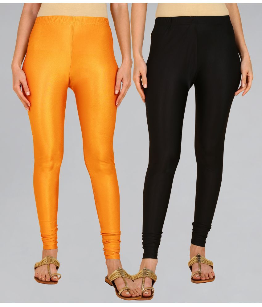     			Colorscube - Mustard,Black Lycra Women's Churidar ( Pack of 2 )