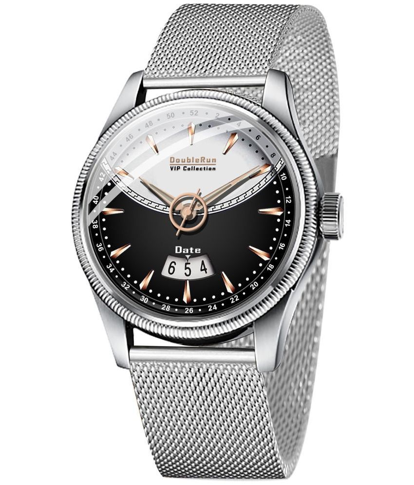     			DoubleRun Silver Metal Analog Men's Watch