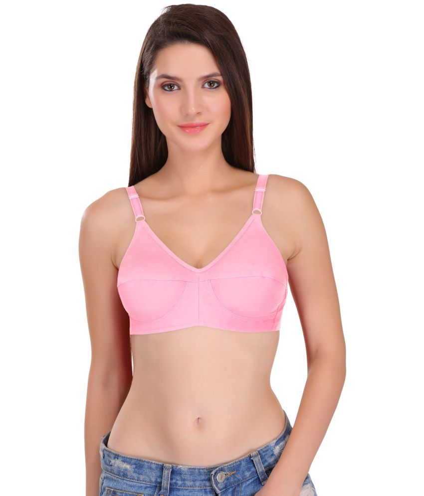     			Featherline Pink Cotton Blend Non Padded Women's Everyday Bra ( Pack of 1 )