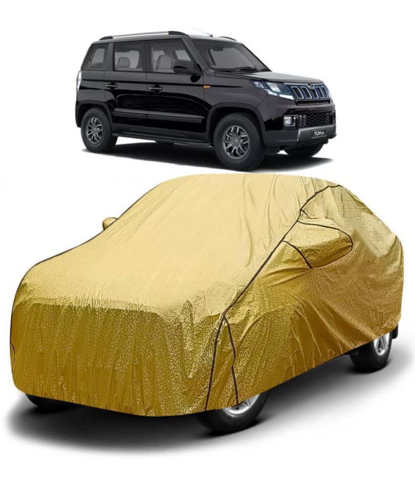     			GOLDKARTZ Car Body Cover for Mahindra TUV 3OO With Mirror Pocket ( Pack of 1 ) , Golden