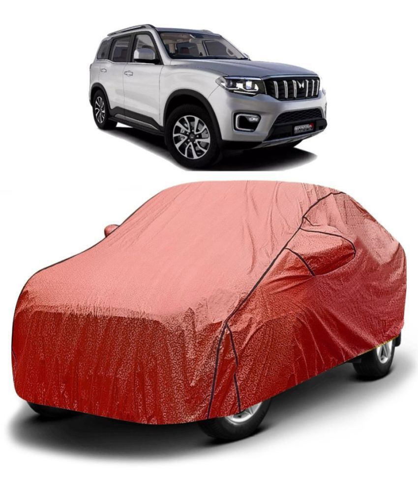     			GOLDKARTZ Car Body Cover for Mahindra Scorpio With Mirror Pocket ( Pack of 1 ) , Red