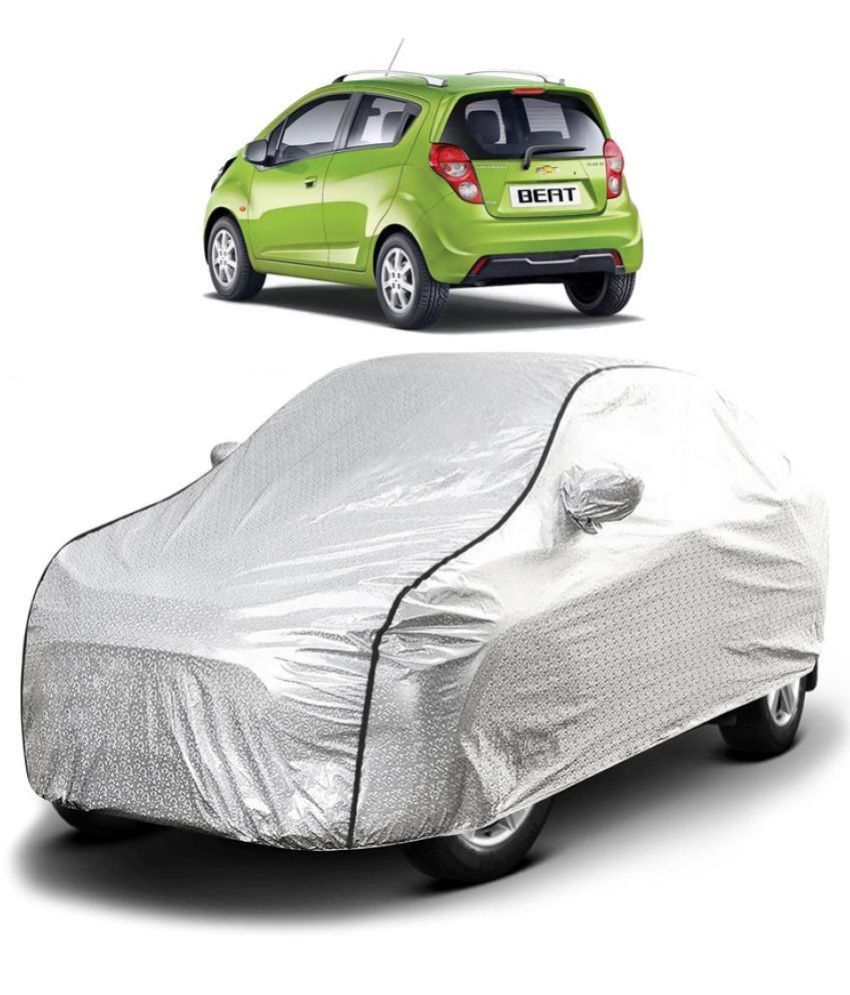     			GOLDKARTZ Car Body Cover for Chevrolet Beat With Mirror Pocket ( Pack of 1 ) , Silver