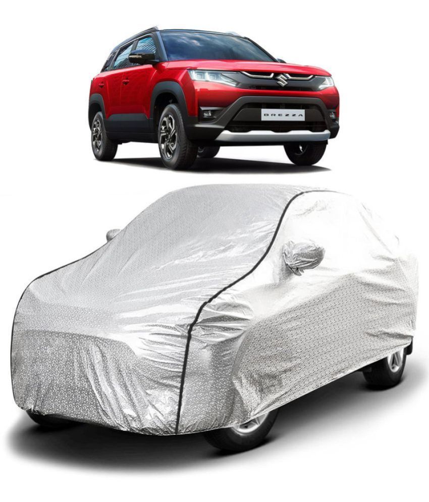     			GOLDKARTZ Car Body Cover for Maruti Suzuki Vitara Brezza With Mirror Pocket ( Pack of 1 ) , Silver