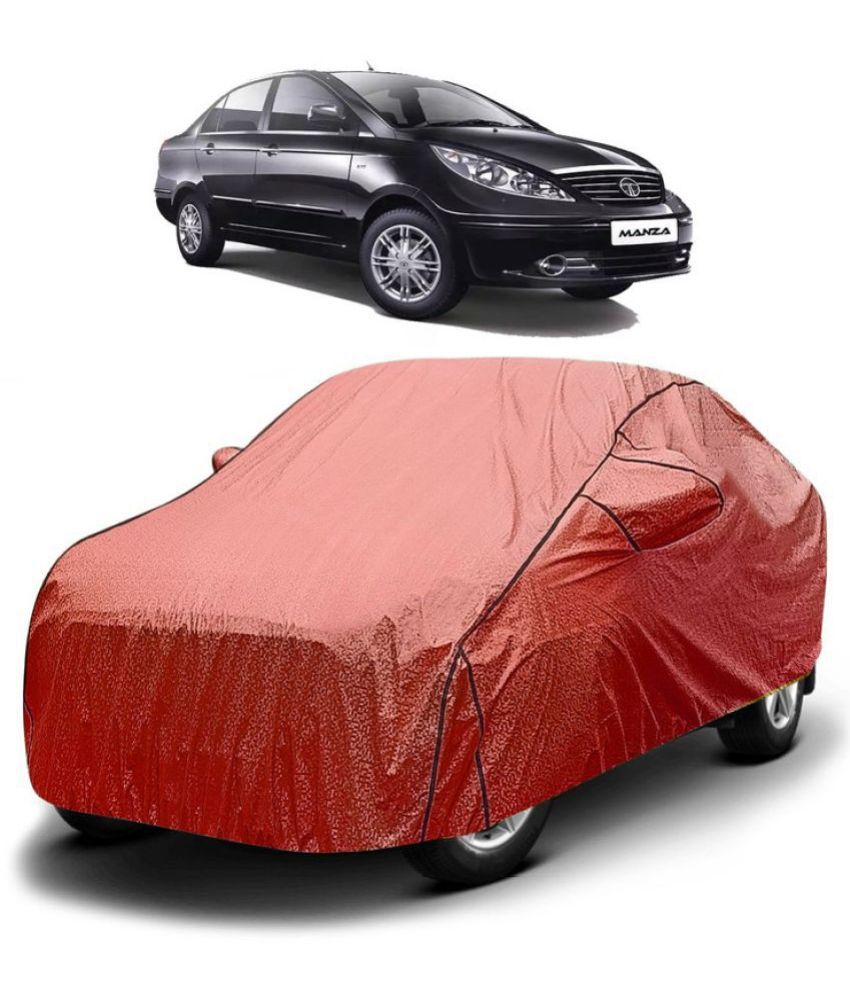     			GOLDKARTZ Car Body Cover for Tata Manza With Mirror Pocket ( Pack of 1 ) , Red