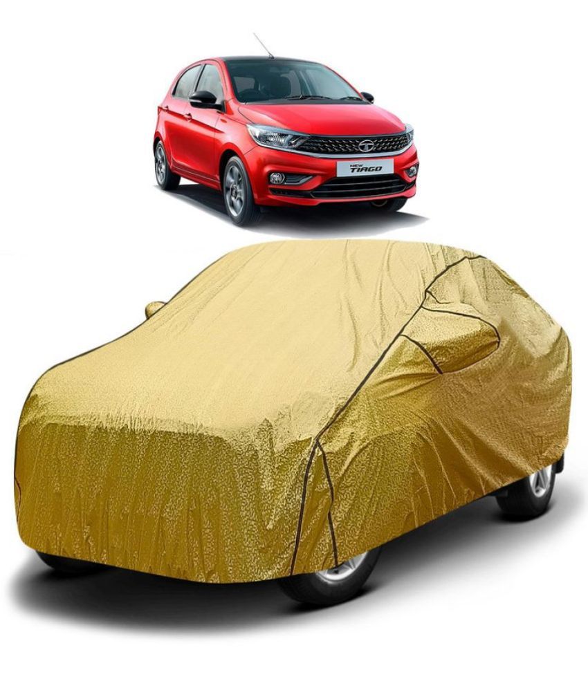     			GOLDKARTZ Car Body Cover for Tata Tiago With Mirror Pocket ( Pack of 1 ) , Golden