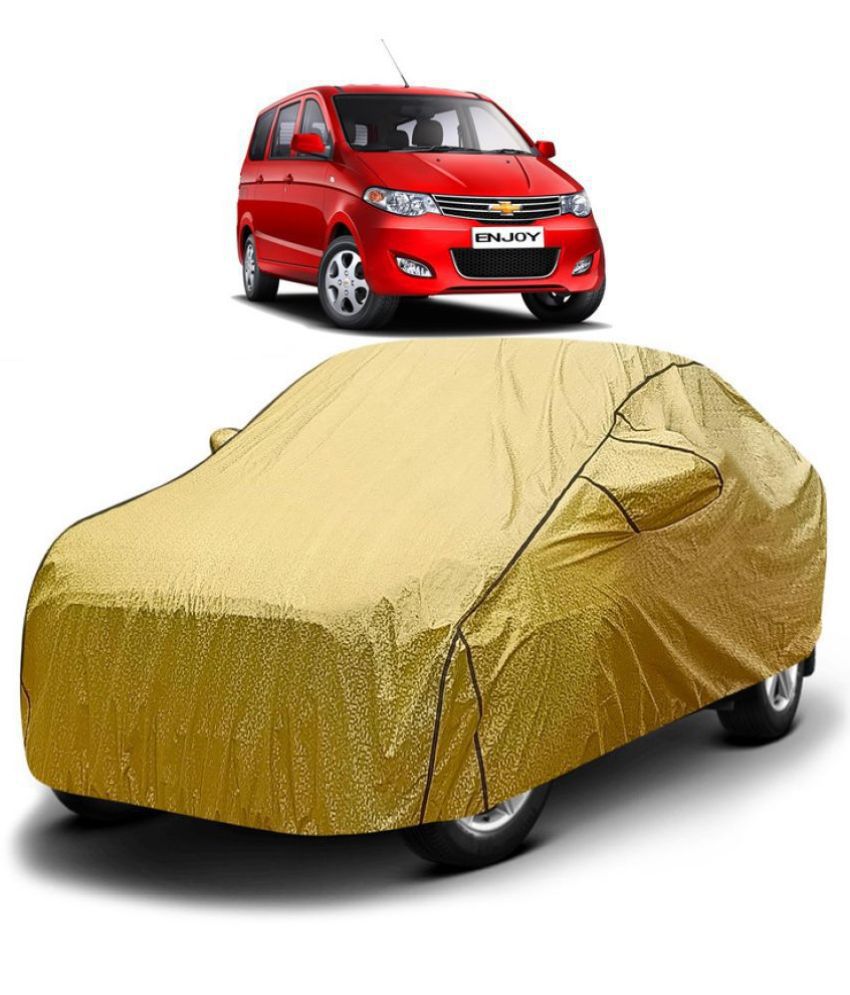    			GOLDKARTZ Car Body Cover for Chevrolet Enjoy With Mirror Pocket ( Pack of 1 ) , Golden