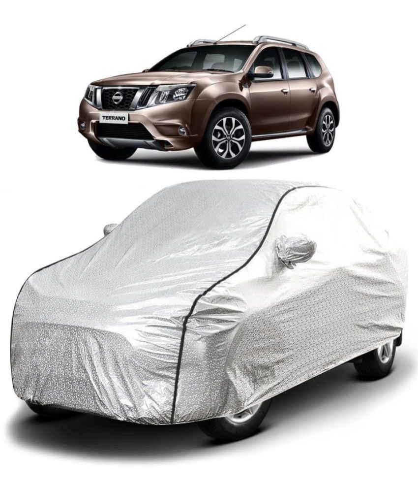     			GOLDKARTZ Car Body Cover for Nissan Terrano With Mirror Pocket ( Pack of 1 ) , Silver