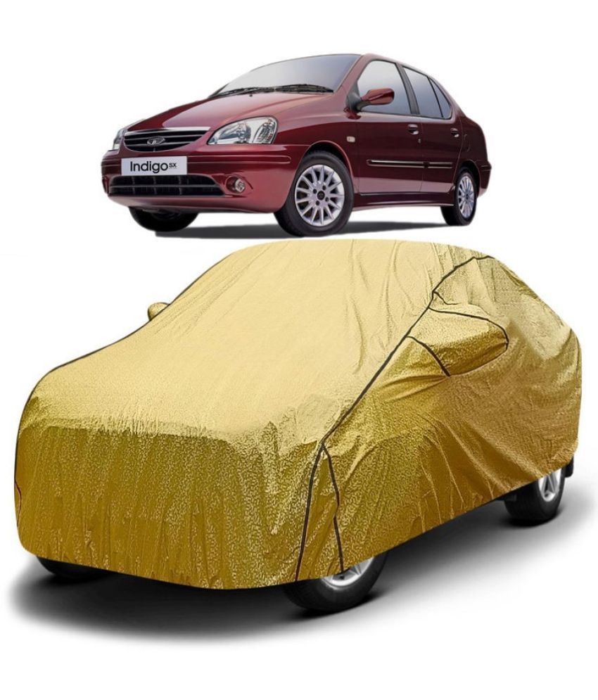     			GOLDKARTZ Car Body Cover for Tata Indigo With Mirror Pocket ( Pack of 1 ) , Golden