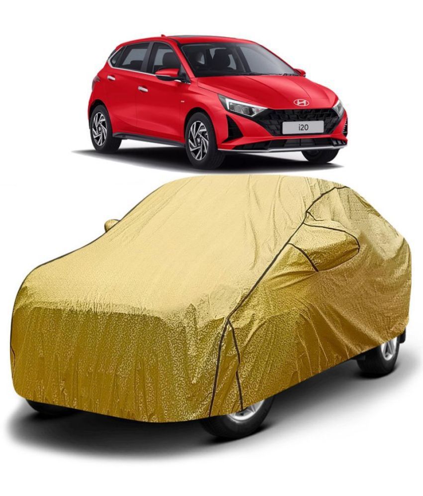     			GOLDKARTZ Car Body Cover for Hyundai i20 With Mirror Pocket ( Pack of 1 ) , Golden