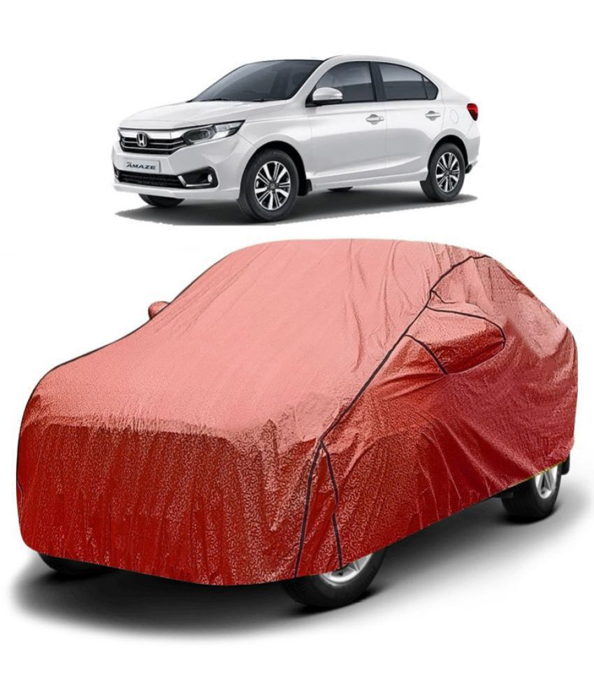     			GOLDKARTZ Car Body Cover for Honda Amaze With Mirror Pocket ( Pack of 1 ) , Red