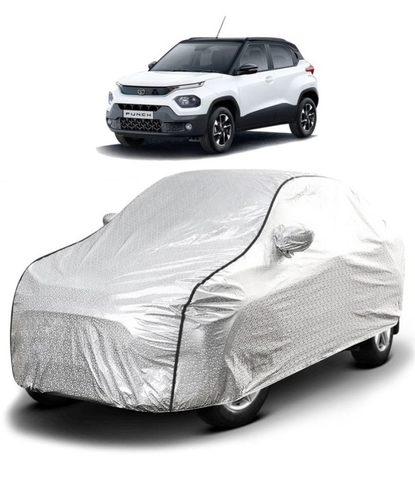     			GOLDKARTZ Car Body Cover for Tata PUNCH With Mirror Pocket ( Pack of 1 ) , Silver