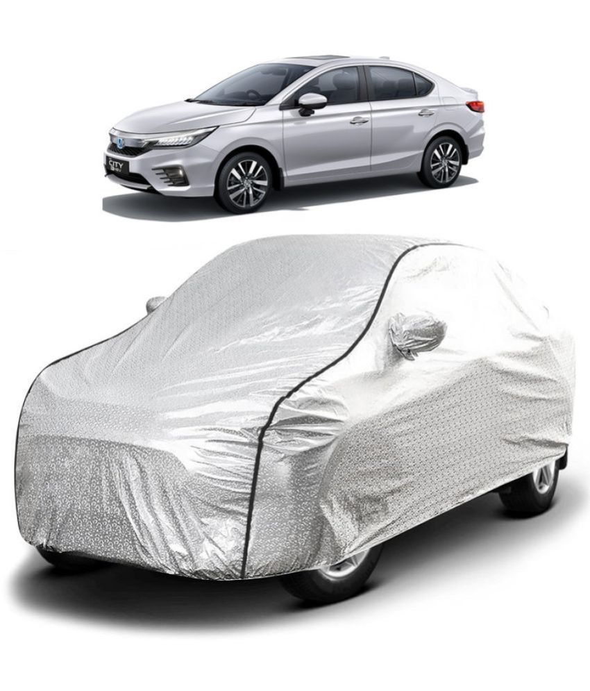     			GOLDKARTZ Car Body Cover for Honda City With Mirror Pocket ( Pack of 1 ) , Silver