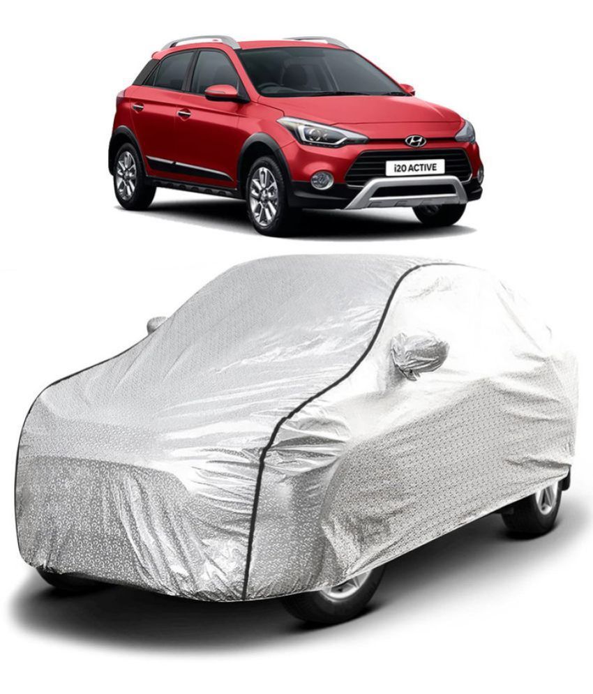     			GOLDKARTZ Car Body Cover for Hyundai i20 Active With Mirror Pocket ( Pack of 1 ) , Silver