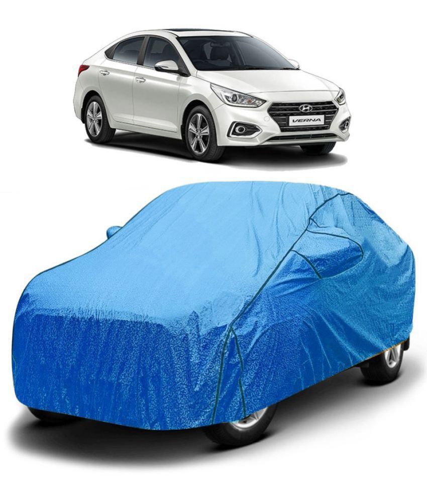     			GOLDKARTZ Car Body Cover for Hyundai Verna With Mirror Pocket ( Pack of 1 ) , Blue