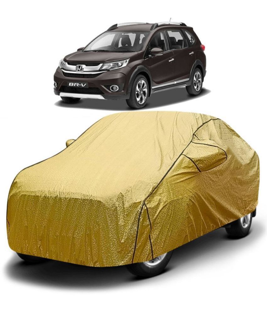     			GOLDKARTZ Car Body Cover for Honda BRV With Mirror Pocket ( Pack of 1 ) , Golden