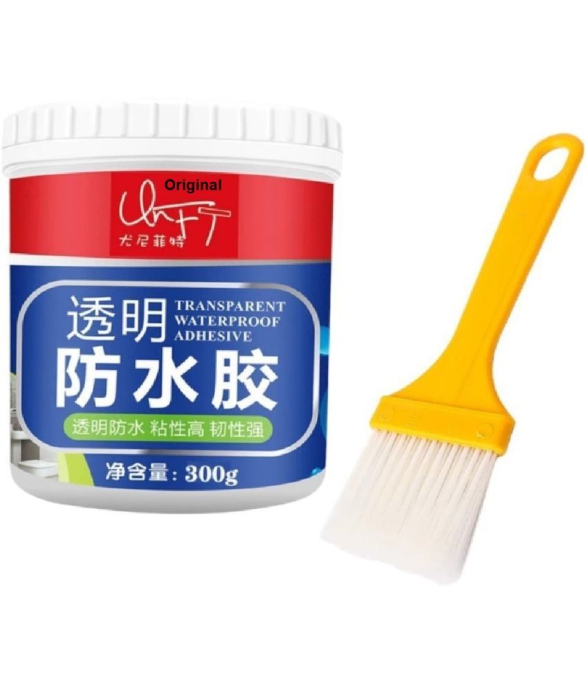     			Gatih Crack Seal Glue 300gm with Brush Transparent Waterproof Glue for Roof Leakage Crack Seal Agent Roof Water Leakage Solution Water Proof Glue Transparent Glue Waterproofing for Pipe Wall Tiles Waterproof Crack Seal Glue 300g Leaking Sealant Window