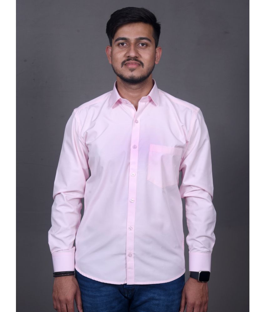     			KING'S COLLAR Cotton Blend Regular Fit Full Sleeves Men's Formal Shirt - Pink ( Pack of 1 )