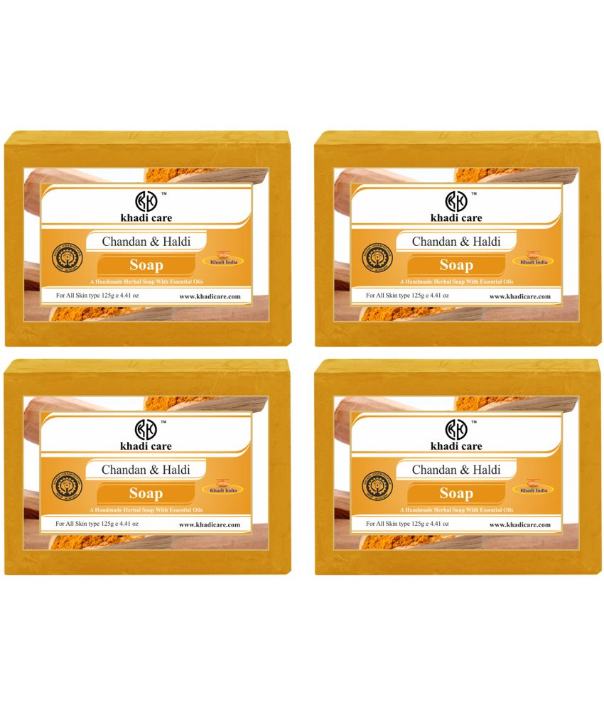     			Khadi Care Herbal Chandan Haldi Soap (125g Each) Pack of 4